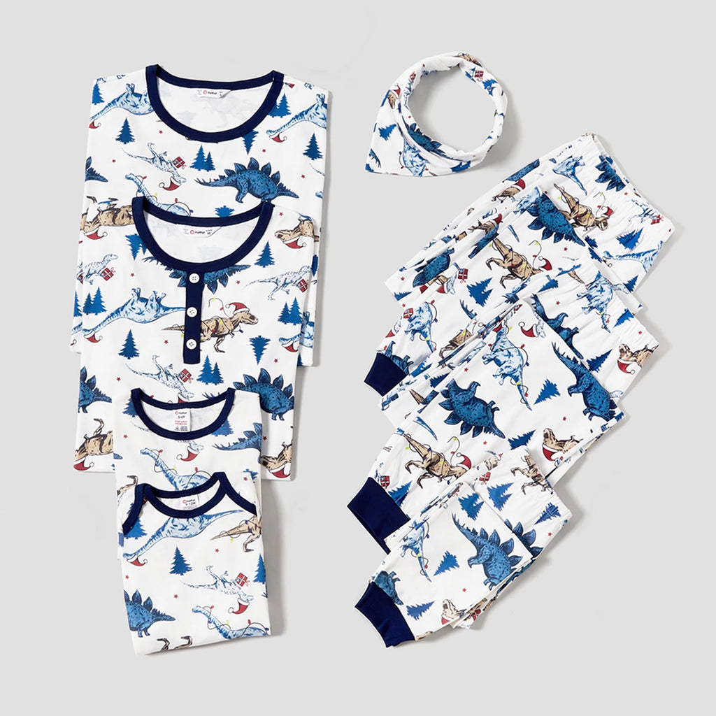 Family Matching Cute Dinosaur Christmas Pyjamas Sets