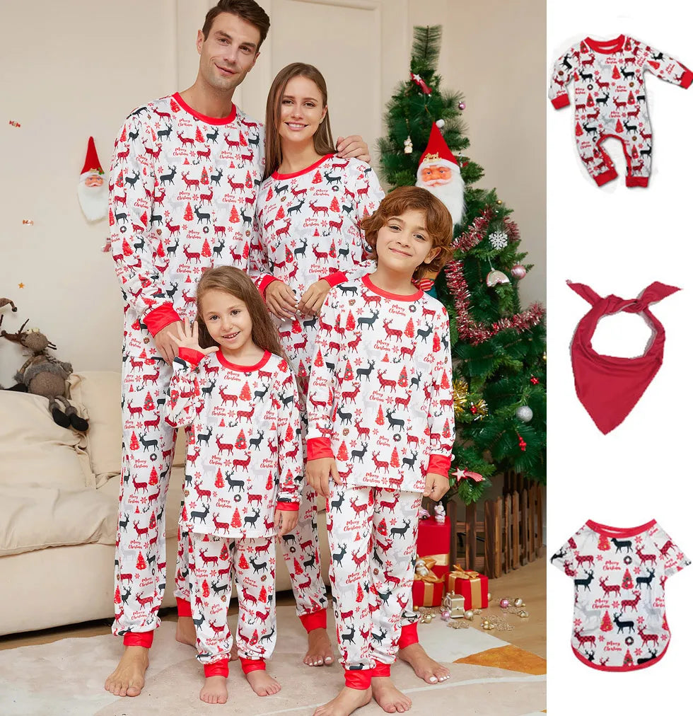 White Matching Family Christmas Pajamas