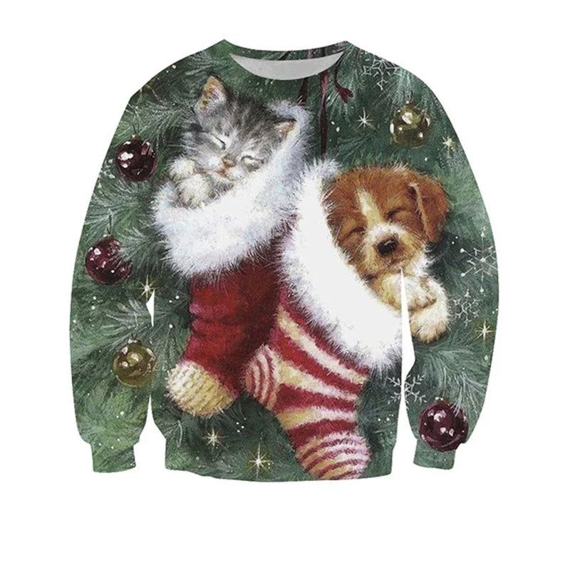 Dog & Cat Stocking Christmas Jumper