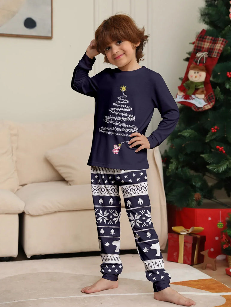 Christmas tree design pyjama set for the family