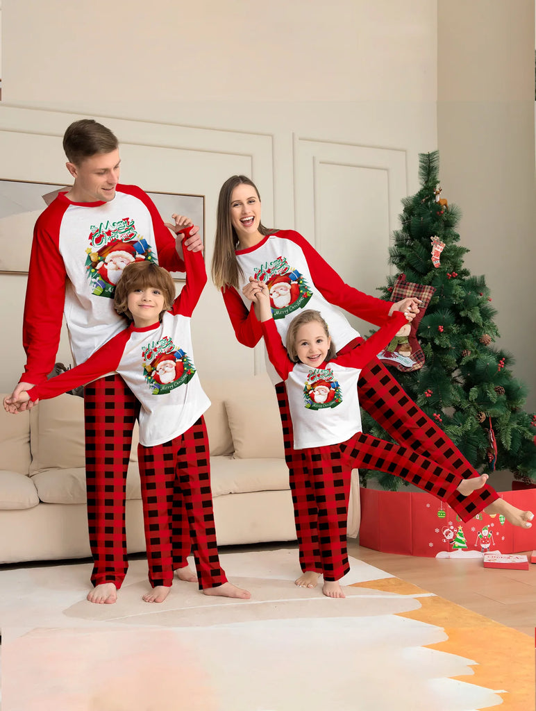 Holiday pyjamas with fun Santa design for families
