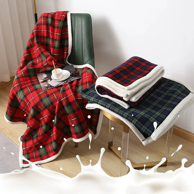 Fleece Plaid Christmas Blanket