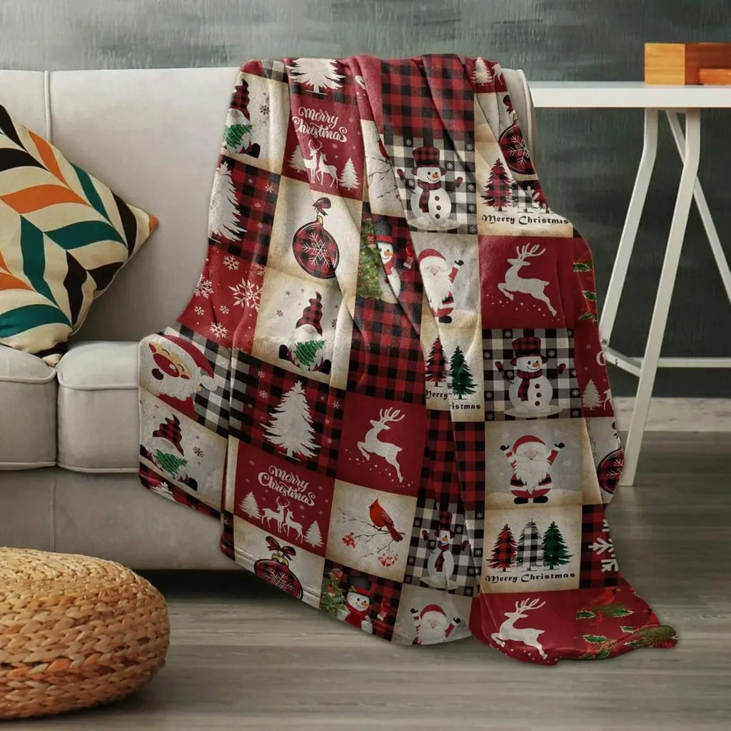 Patchwork Gonk Christmas Throw Blanket