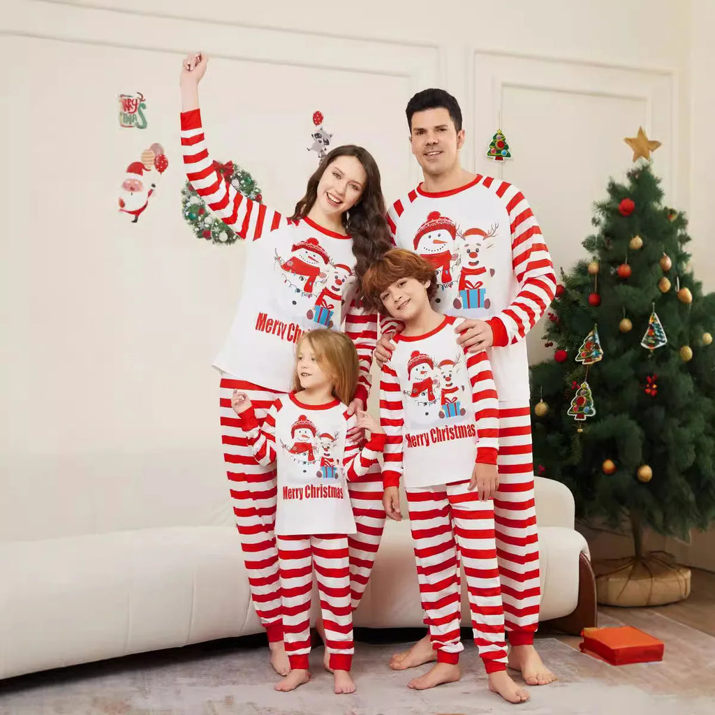 Red & White Snowman Pajamas